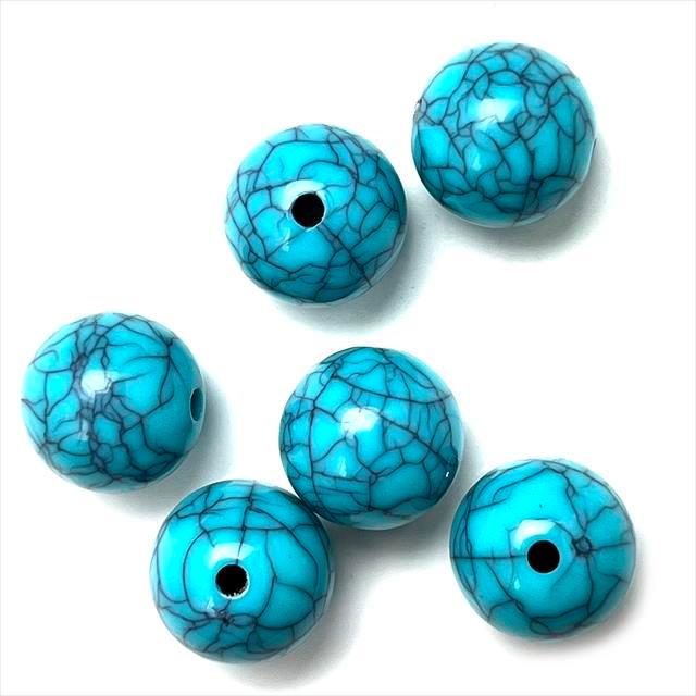 アクリルビーズ ターコイズ ブルー 6mm 8mm 10mm 12mm 14mm 16mm 18mm