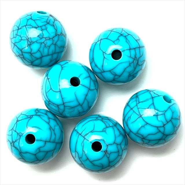 アクリルビーズ ターコイズ ブルー 6mm 8mm 10mm 12mm 14mm 16mm 18mm