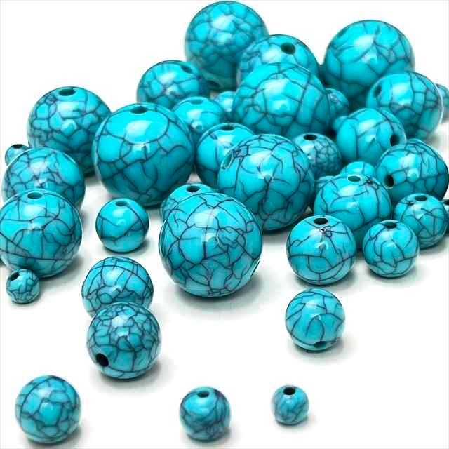 アクリルビーズ ターコイズ ブルー 6mm 8mm 10mm 12mm 14mm 16mm 18mm