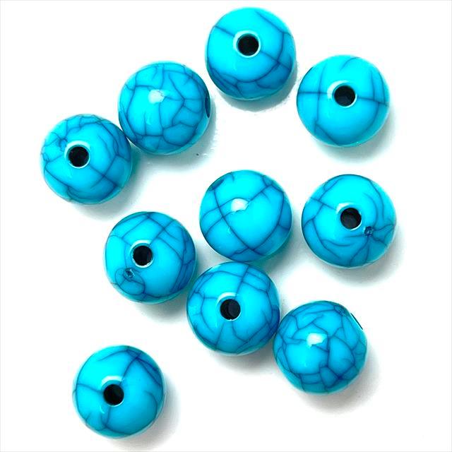 アクリルビーズ ターコイズ ブルー 6mm 8mm 10mm 12mm 14mm 16mm 18mm