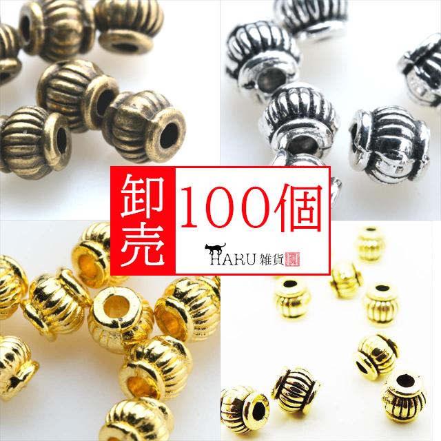 卸売り 100個セット メタルビーズ e 筒状 楕円 丸め ロンデル 