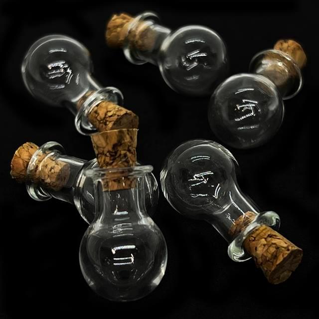 卸売り ミニボトル 60個セット ヒートン付き コルク付き フラスコ 丸型