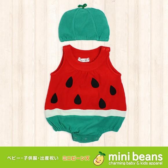 メール便送料無料 帽子付 スイカロンパース ベビー服 夏 甚平 ベビー夏 男の子 女の子 ベビー キッズ 着ぐるみ 着ぐるみロンパース 新生児 服 R ミニビーンズ 通販 Yahoo ショッピング