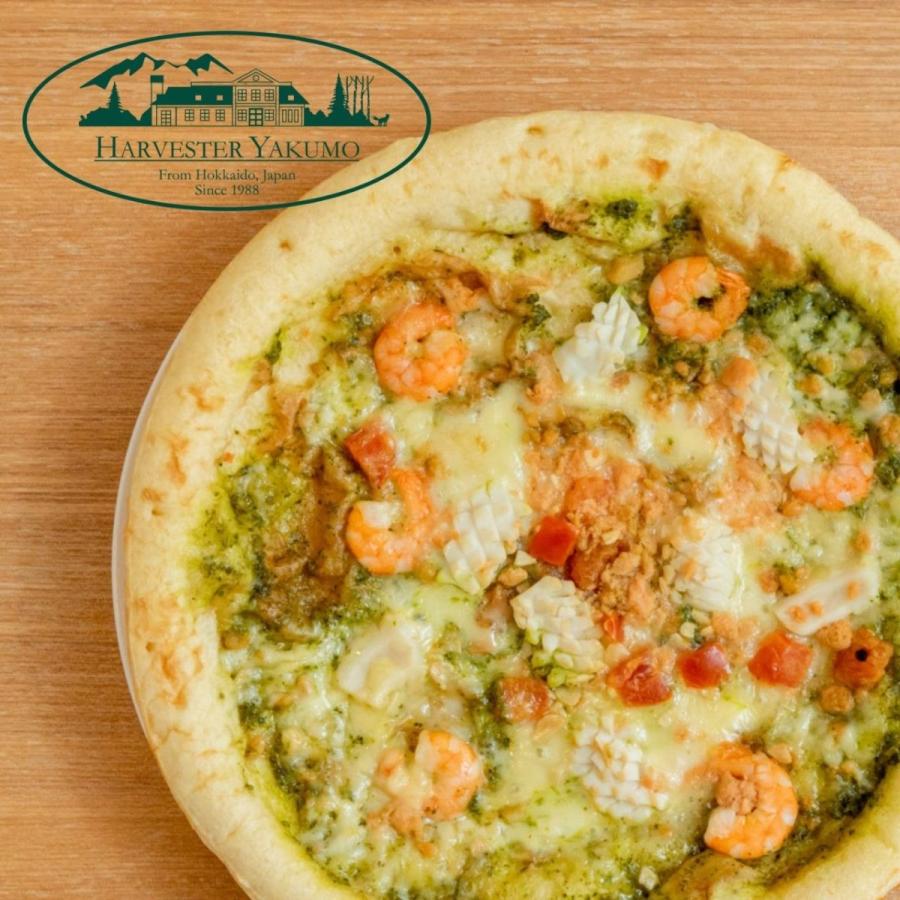受賞店 ピザ ナポリ バジルシーフード 23cm 5枚 北海道 鮭 ご当地 ハーベスター 八雲 パーティー シーフードピザ ピッツァ バジルピザ 送料無料