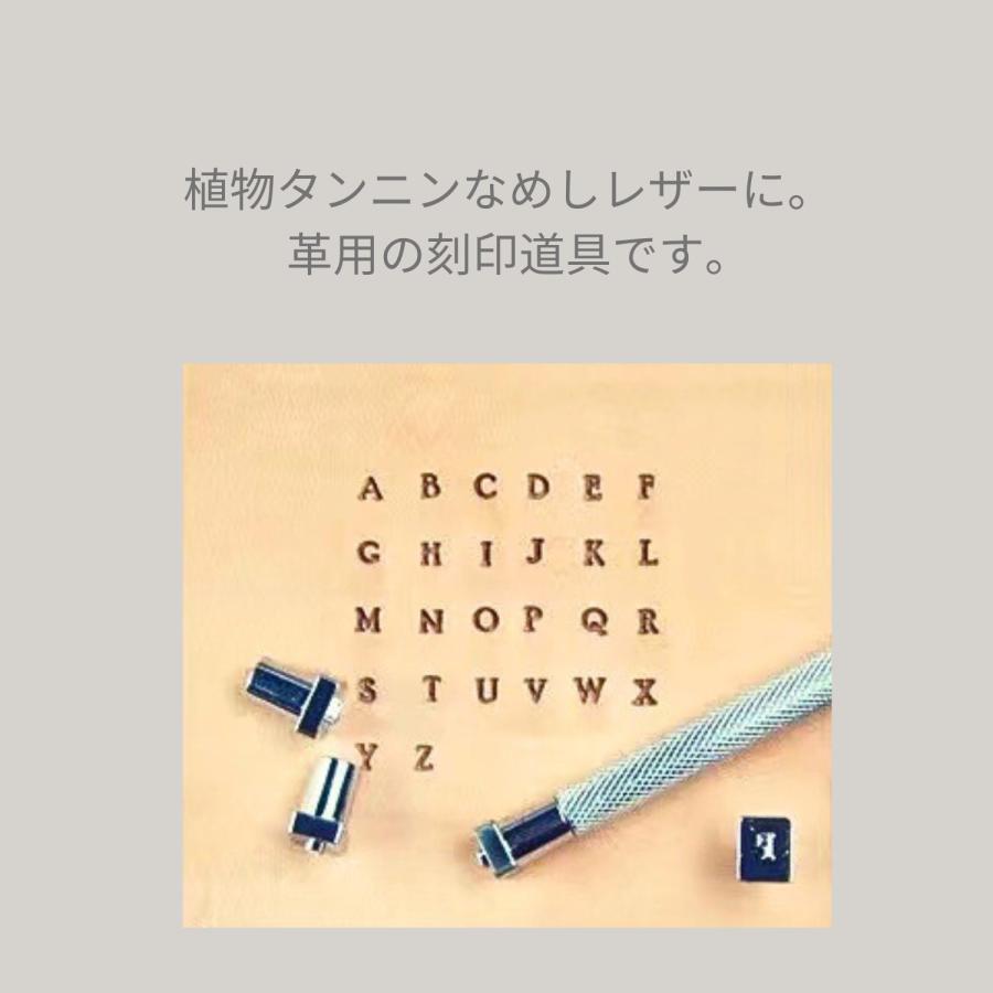 革用 刻印セット レザークラフト 刻印 3.5mm 文字 アルファベット 数字