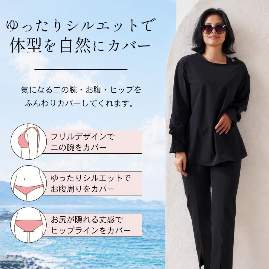 ラッシュガード レディース 長袖 上下セット 水陸両用 水着 サウナ