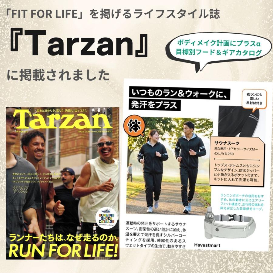 雑誌Tarzan掲載】サウナスーツ 上下セット ランニングウェア メンズ