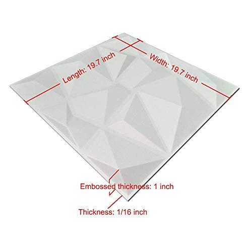 A10038 Textures 3D Wall Panels White Diamond Wall Design, 12 Tiles 32 SF - 2