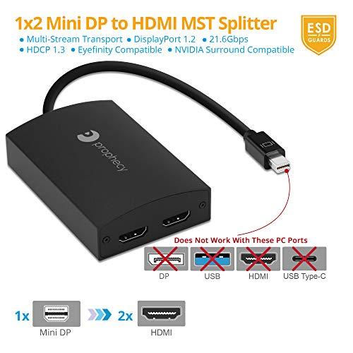 gofanco Prophecy 1x2 Mini DisplayPort 1.2 - HDMI MST ハブ - Mini DisplayPort to Dual HDMI 4K @30Hz Windows PC用 Mac OS非対 E【並行輸入品】｜has-international｜02