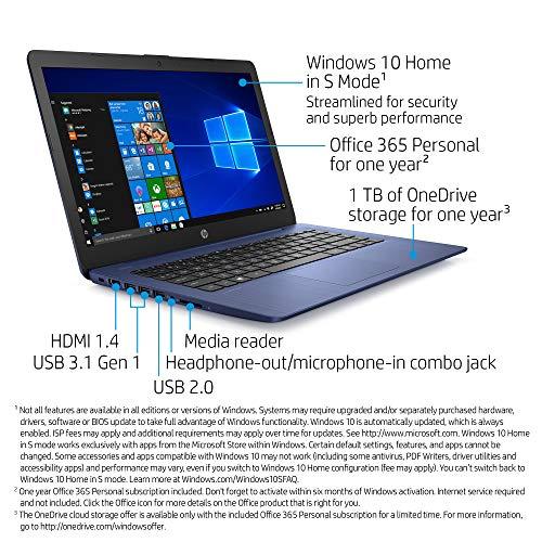 HP Stream 14インチノートパソコン、Intel Celeron N4000、4 GB RAM、32 GB eMMC、Windows 10 Home in S Mode、Office 365【並行輸入品】｜has-international｜02