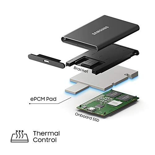 SAMSUNG (サムスン) T7 2TB ポータブル SSD 最大1,050MB/秒 USB 3.2 Gen2 ゲーム用 学生用 専門職用 外付け  (【並行輸入品】｜has-international｜08