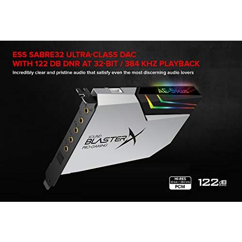 CREATIVE Sound BlasterX AE-5 Plus Pure Edition SABRE32 Ultra-class 32-bit/384kHz PCI-e Gaming Sound Card and DAC with Dolby Digit【並行輸入品】｜has-international｜05