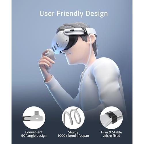 Syntech リンクケーブル 16フィート Meta/Oculus Quest 3/Quest 2/Pro/PICO4アクセサリーVRヘッドセット 高速 U【並行輸入品】｜has-international｜04