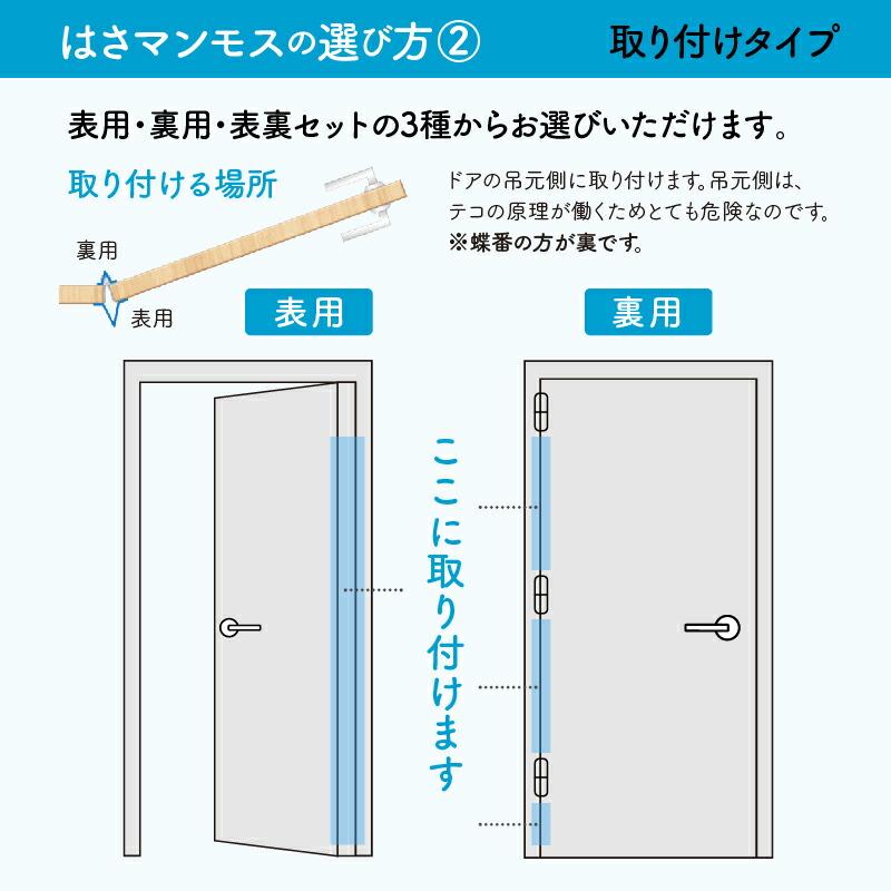 ドア 指はさみ防止 はさマンモスE 強粘着 120cm 表裏セット×3 ドア3枚分です エコノミー 部品を自分でつなげて貼るタイプの画像