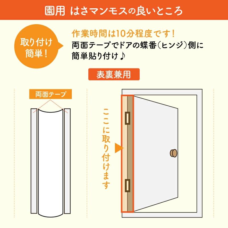 ドア 指はさみ防止 園用はさマンモス 160cm 表裏兼用×4 ドアの両面に付けた場合、ドア2枚分です  指挟み防止 赤ちゃんの画像