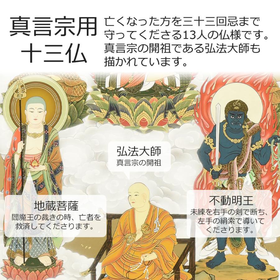 お仏壇のはせがわ 掛軸 十三佛 真言 堀部修一先生 3尺 お盆 お仏壇のはせがわ 掛軸 十三佛 真言 堀部修一先生 3尺 お盆