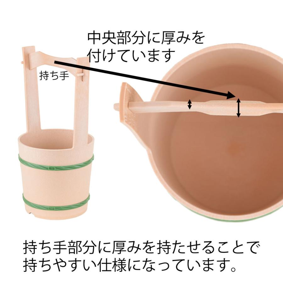 お仏壇のはせがわ 手桶 墓参り 桶 軽量 プラスチック ひしゃく 柄杓