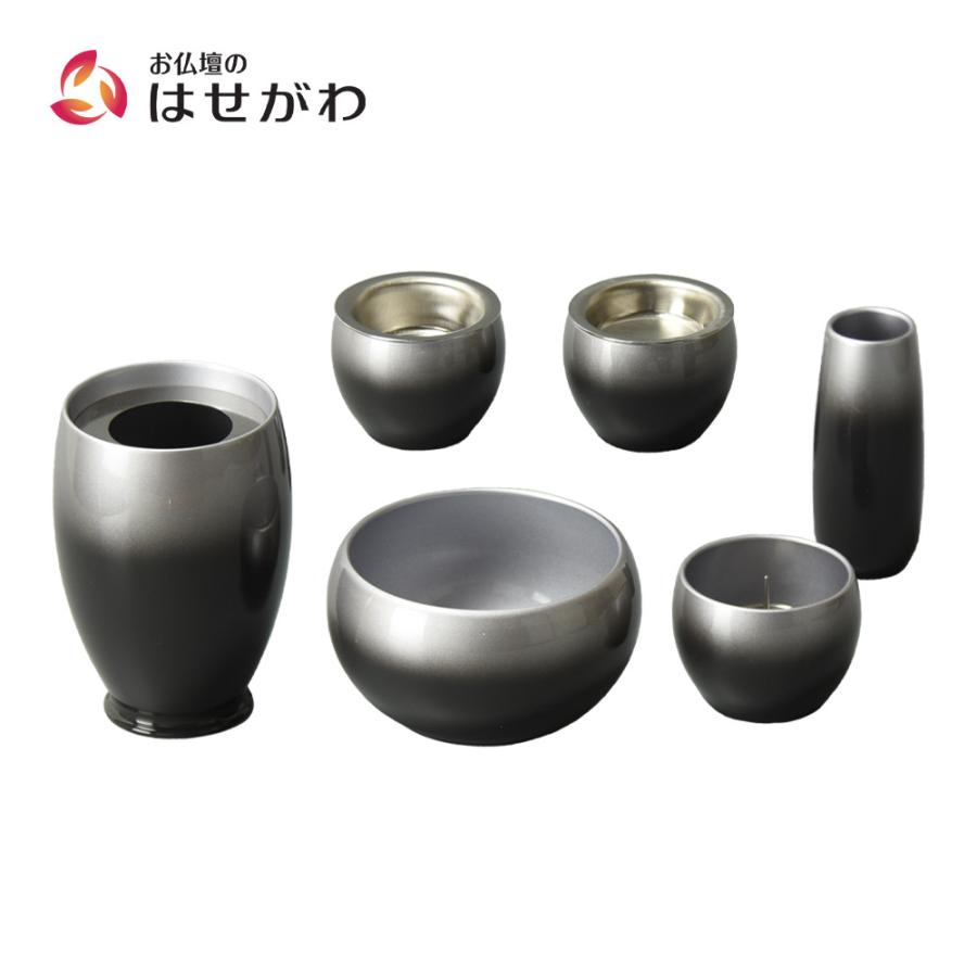 お仏壇のはせがわ 仏具 セット 日本製 国産 ステンレス 黒 仏具セット