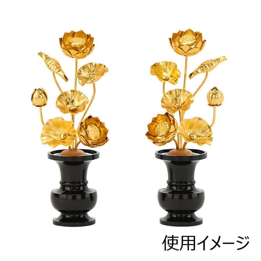 お仏壇のはせがわ 金花 蓮 仏具「常花 アルミ 金メッキ 4.0 T」お仏壇