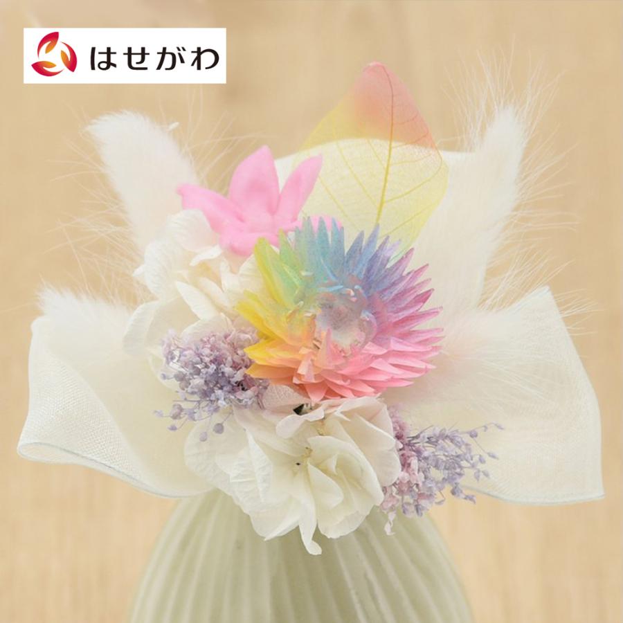 造花 花 お供え プリザーブドブーケ 虹とリボン ホワイト お仏壇のはせがわ お仏壇のはせがわ Online Shop 通販 Paypayモール