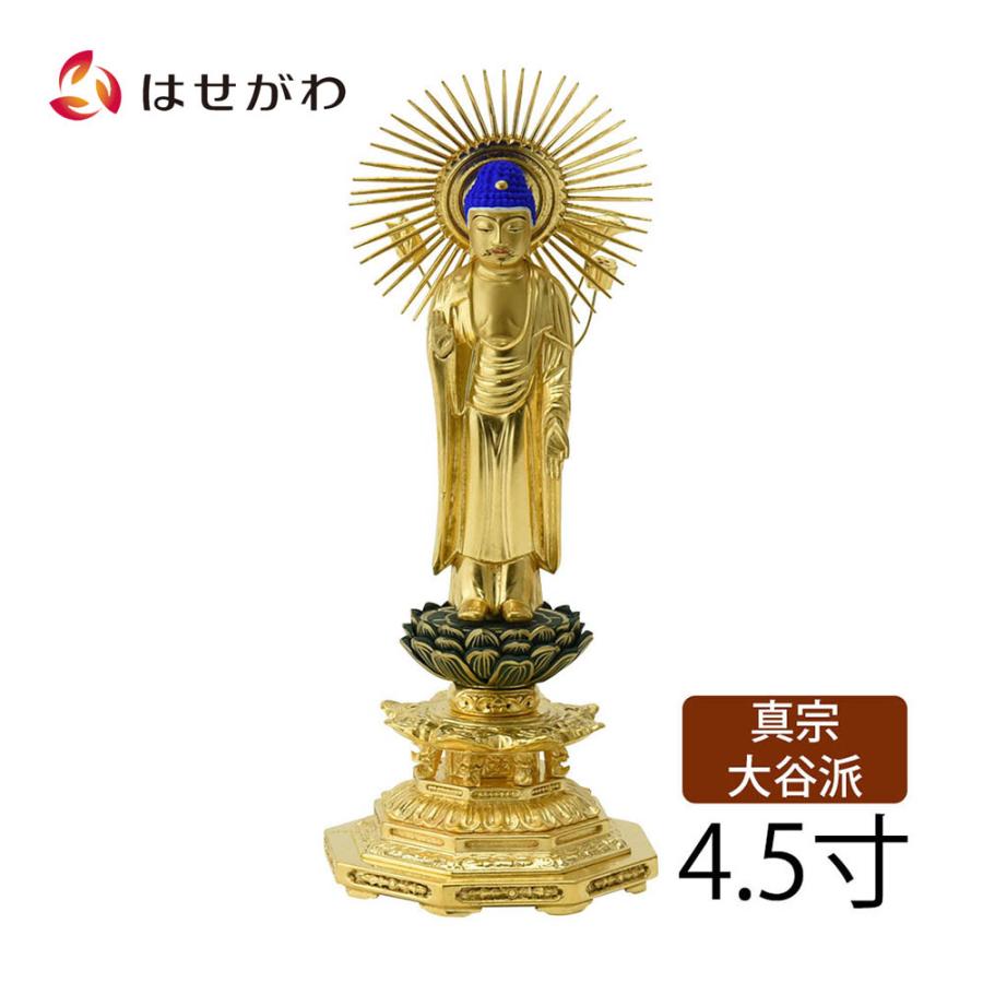 お仏壇のはせがわ 仏像 木彫 真宗大谷派 東 浄土真宗 阿弥陀 金色
