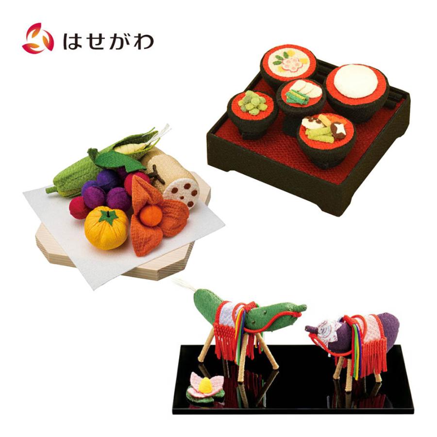 精霊馬⑲　お供え　初盆　ちりめん細工 お仏壇のはせがわ お盆 お供え 牛馬 精霊馬 お盆飾り 新盆 初盆 御霊供