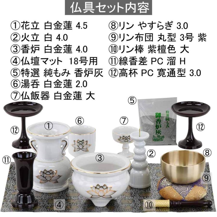 お仏壇のはせがわ 具足 花立 火立て 香炉 湯呑 仏飯器 防火 仏壇マット