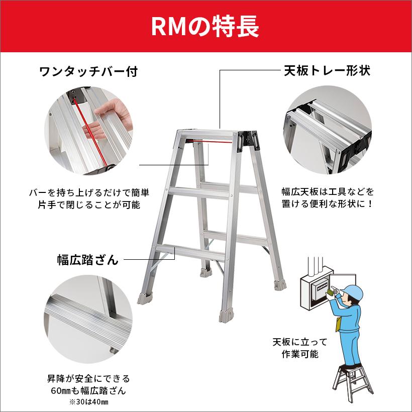 ミニ脚立 RM-50 強力 軽量 コンパクト 幅広 検針作業 店舗備品 50cm