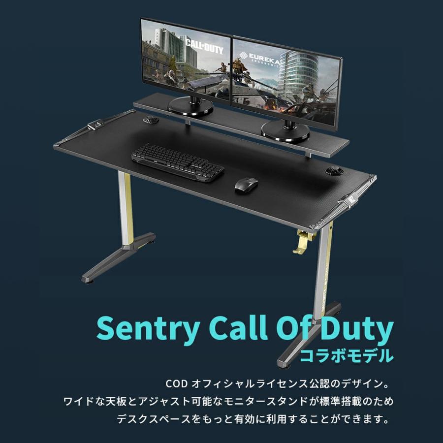 【 Sentry Call Of Duty 】EUREKA ERGONOMIC エウレカ ゲーミングデスク gamingdesk ゲーム用 ゲーミング ゲームデスク 机 デスク ゲーム 140cm 平机 作業 仕事 |  | 02