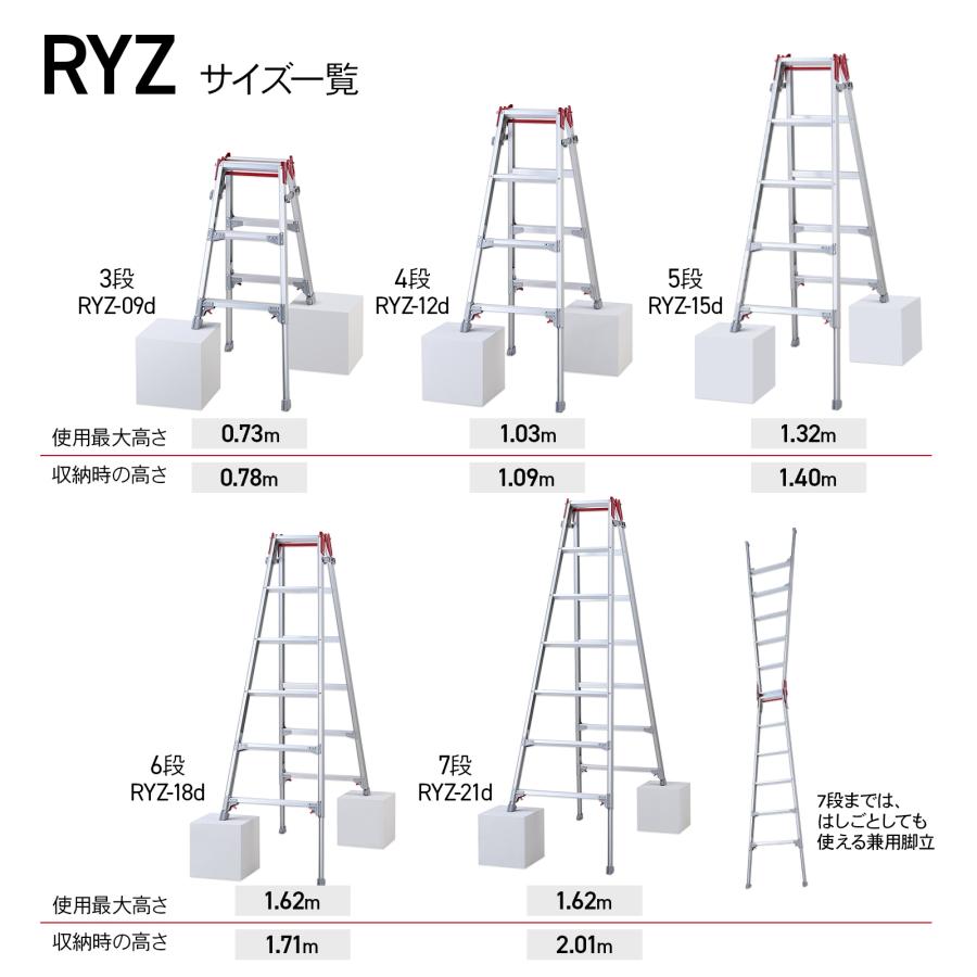 RYZ-18d はしご兼用伸縮脚立 6段 6尺 長谷川工業 ハセガワ hasegawa