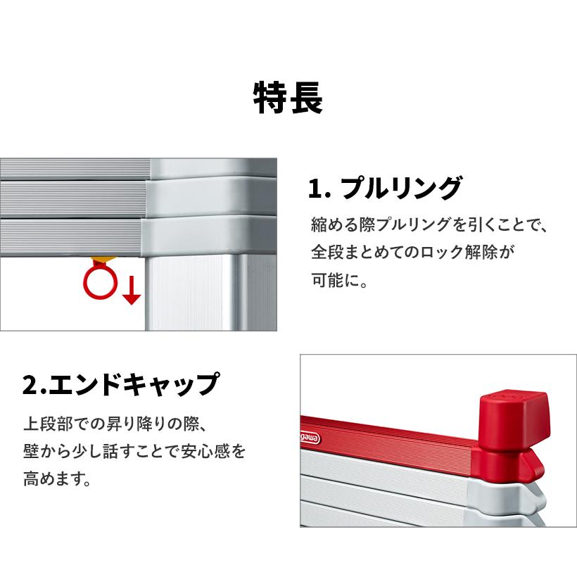 長谷川工業 【 LS-59 】伸縮はしご 5.8m コンパクトはしご スカイ