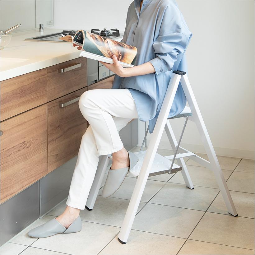 長谷川工業 踏み台 SJ-3d(SI) 踏み台 踏台 3段 スリムステップ 薄型