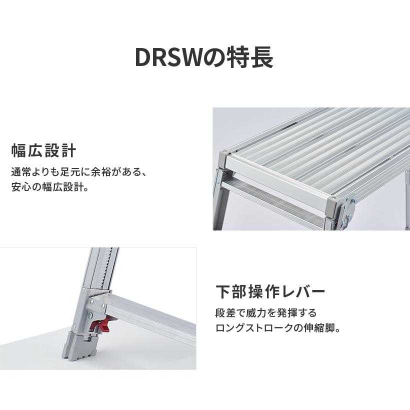 長谷川工業 洗車台 DRSW-1200c 脚部伸縮足場台 洗車台 作業台