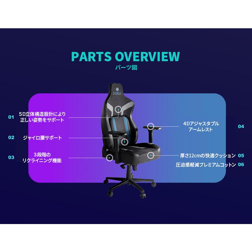 エルゴノミックチェア ゲーミングチェア 椅子 イス チェア ゲーミング ゲーミングデスク  EUREKA ERGONOMIC ERK-GC08 Python II パイソンII  eureka |  | 01