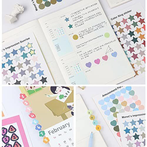 Tnyker シール ステッカー 手帳 スケジュール帳 フレークシール 大量 セット コラージュ デコ 素材 かわいい ねこ ハート 星 数字 激安店舗