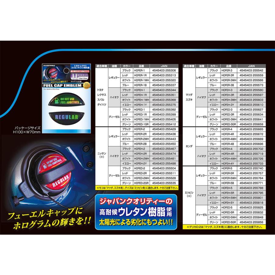 ハセプロ ホログラム フューエルキャップエンブレム 2ピース トヨタ