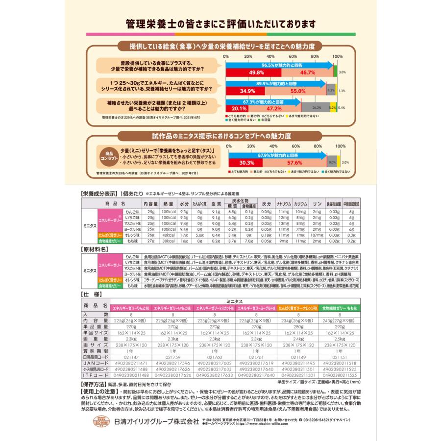 日清オイリオ（Nisshin OilliO） 介護食 ミニタス エネルギーゼリー