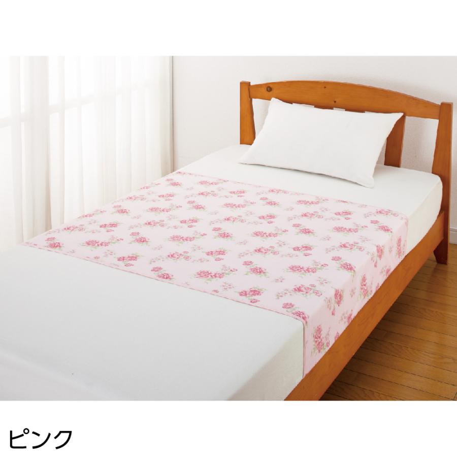 介護 防水シーツ 洗える 日本製 花柄プリント 90cm×145cm 裏面全面防水