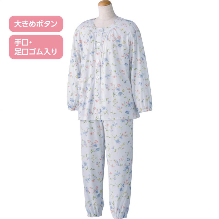 トロ介護用パジャマ LL ハナサンテラス 介護用 パジャマ 大きめボタン プチサイズパジャマ