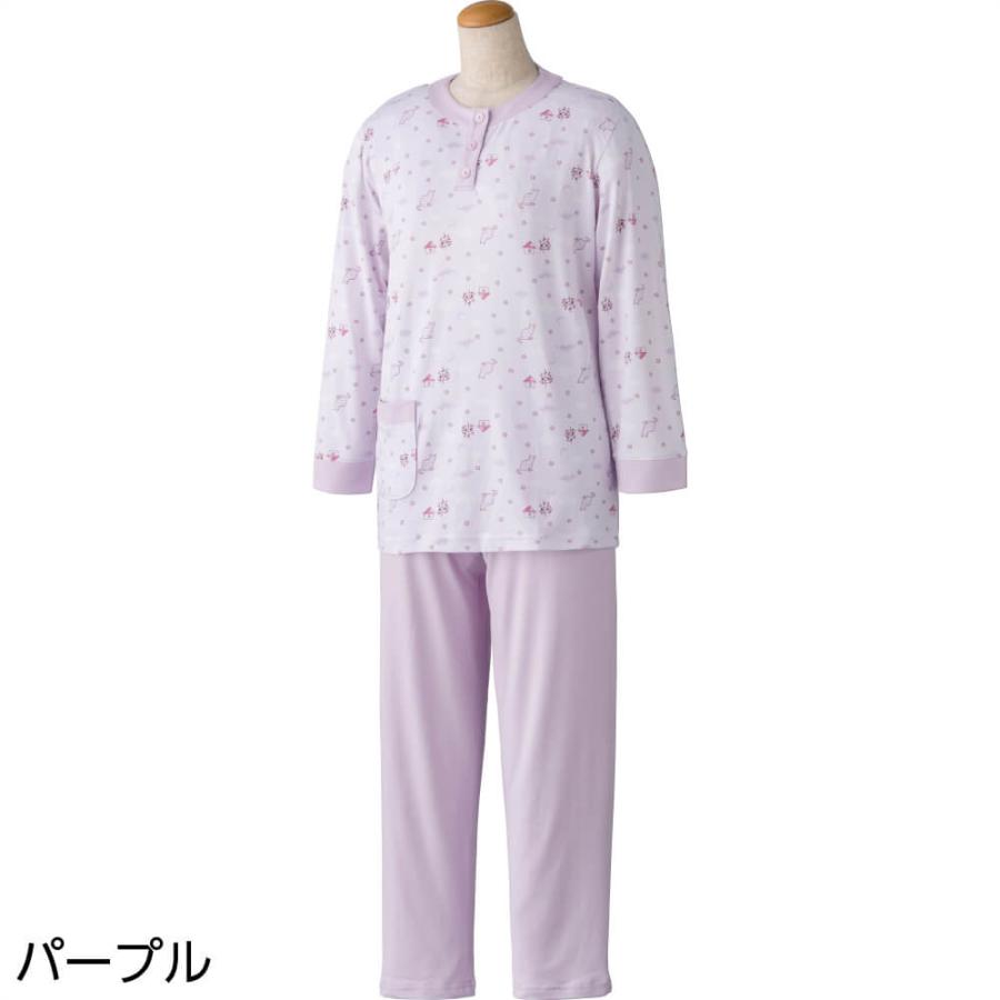 ハナサンテラス 介護用 パジャマ のびのび ストレッチ 半開パジャマ M