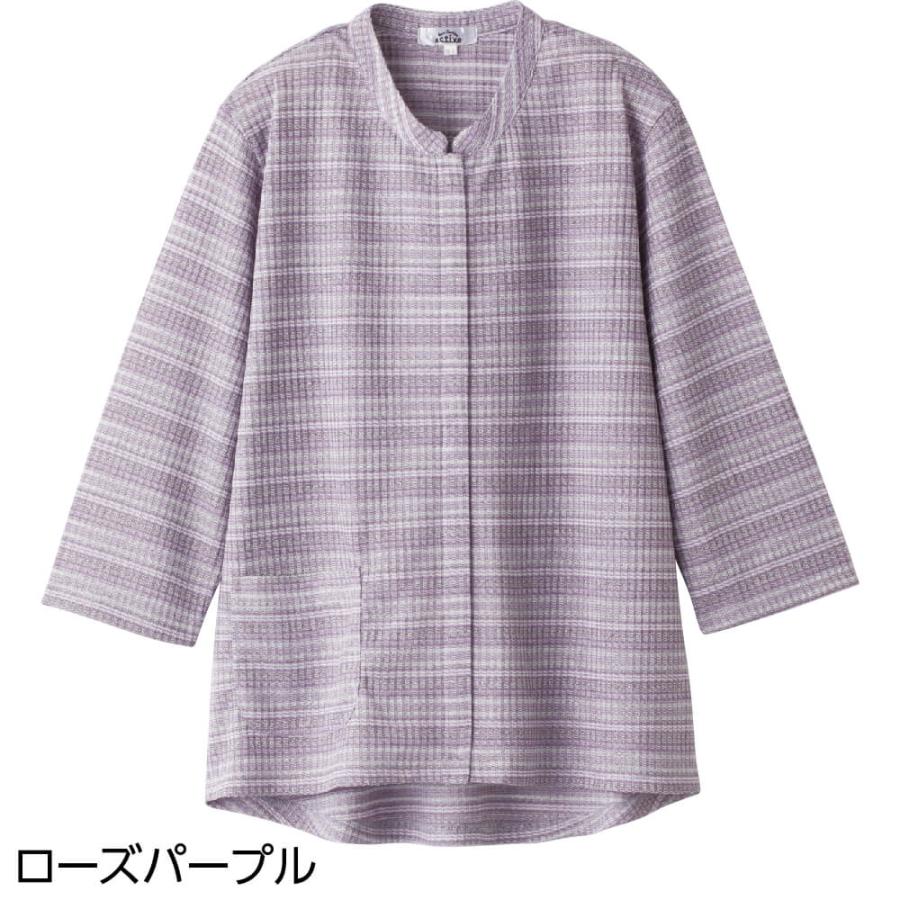 Tシャツ 7分袖前開きＴシャツ シニアファッション レディース 80代 春 夏 涼しい スナップボタン M~L LL 3L 大きいサイズ 大きめ 7分袖 60代 70代 婦人 用｜hashbaby｜06