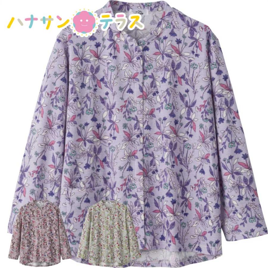 スナップボタン 前開き Ｔシャツ M~L S LL 3L 後ろ身頃長め シニアファッション 70代 80代 90代 100歳 レディース