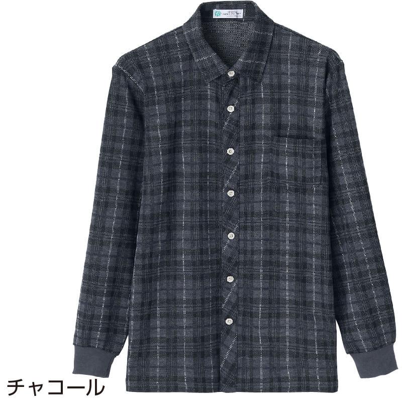 シニアファッション メンズ 用 60代 70代 80代 シャツ 斜めボタンホール ニット 毛混 長袖 秋冬 あたたかい あったかい おしゃれ M L Ll 高齢者 服 男性 K ハナサンテラス 通販 Yahoo ショッピング