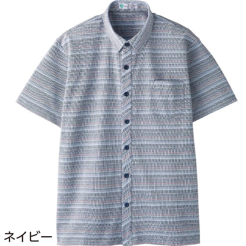 シニアファッション メンズ 60代 70代 80代 春夏 涼しい シャツ ニット 半袖 麻混 大きめボタン おしゃれ M L 高齢者 服 紳士 用 K ハナサンテラス 通販 Yahoo ショッピング