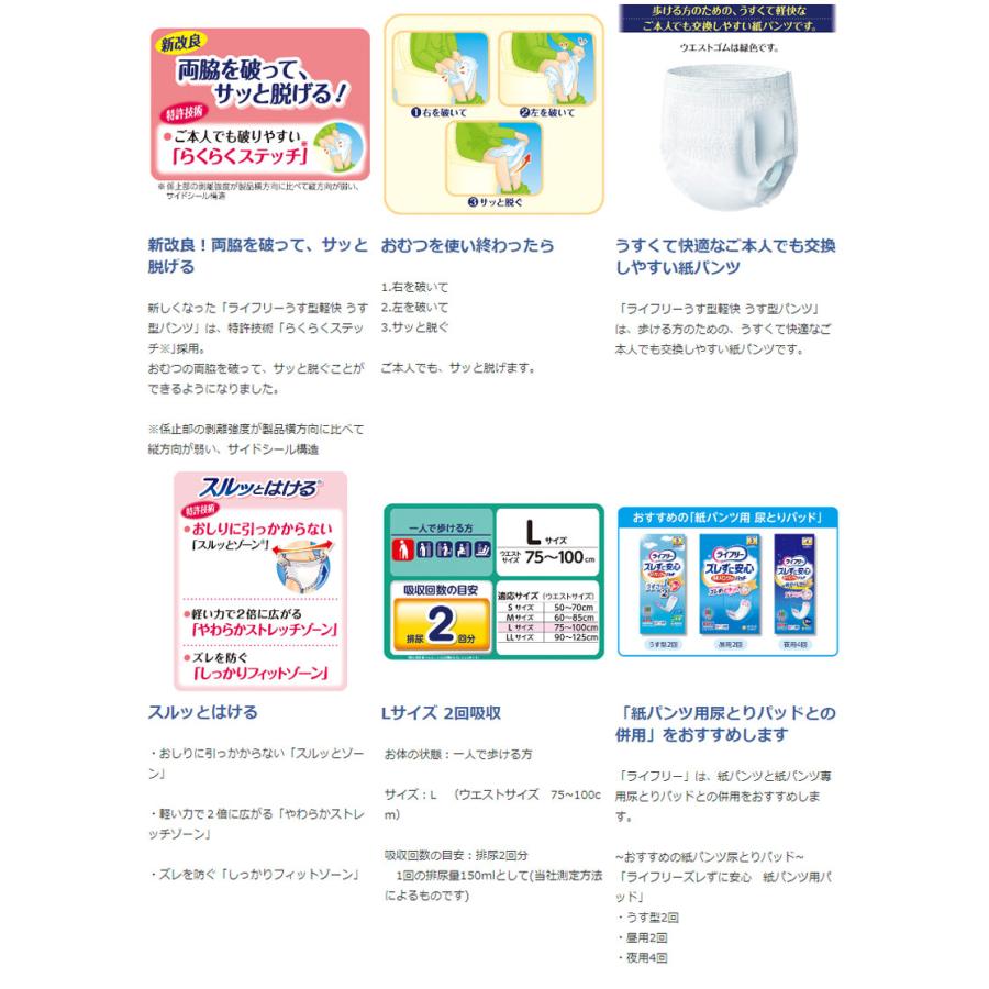 ライフリー うす型軽快パンツ うす型 軽快 うす型パンツ L 20枚 1袋