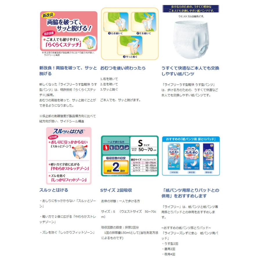 ライフリー うす型軽快パンツ うす型 軽快 うす型パンツ S 24枚 1袋