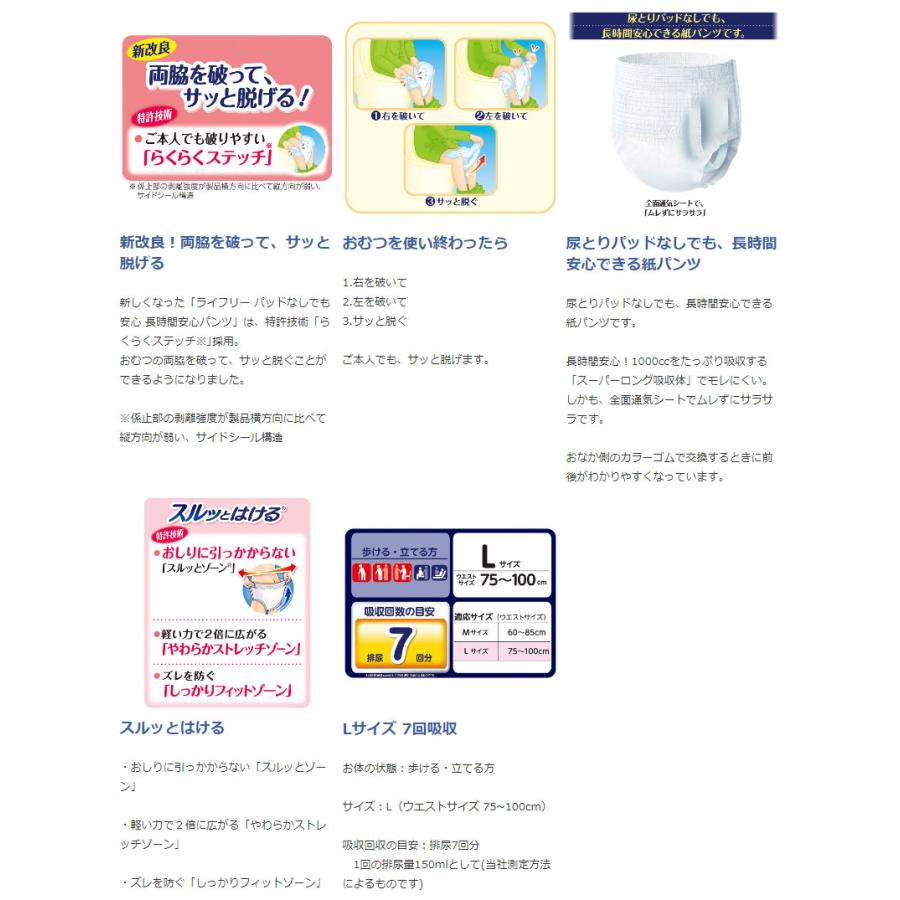 ライフリー 尿とりパッドなしでも長時間安心パンツ 尿とり パッドなし