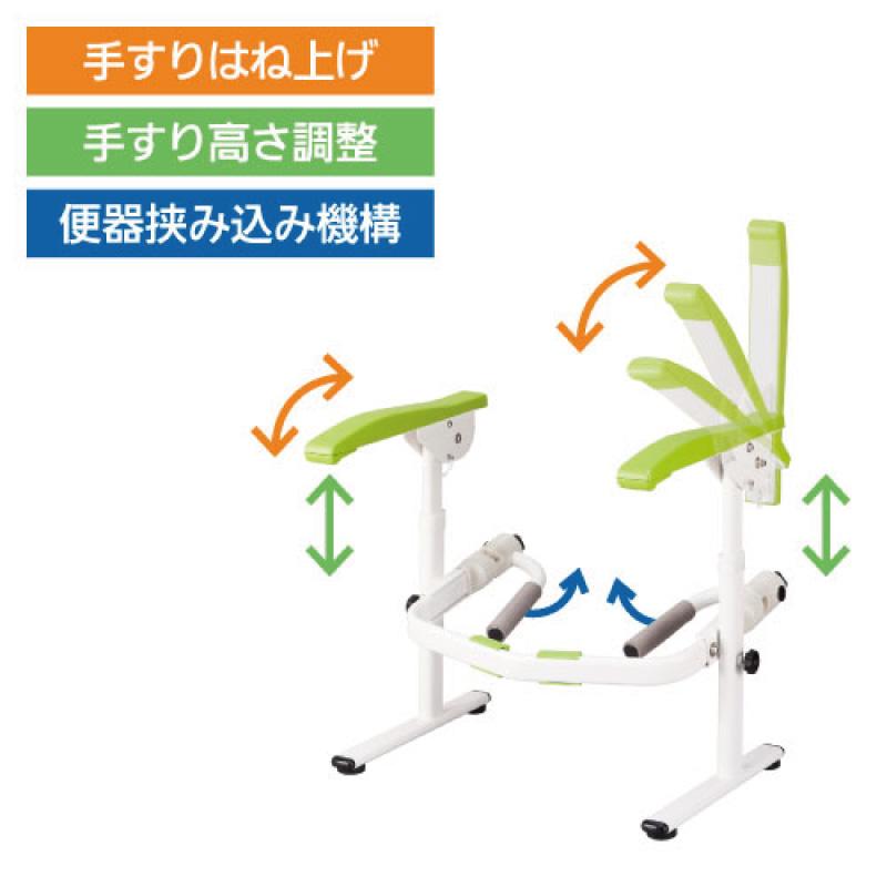 たよレールrest BZR-01W マツ六 手すり はねあげ ひじ掛け 高さ調整