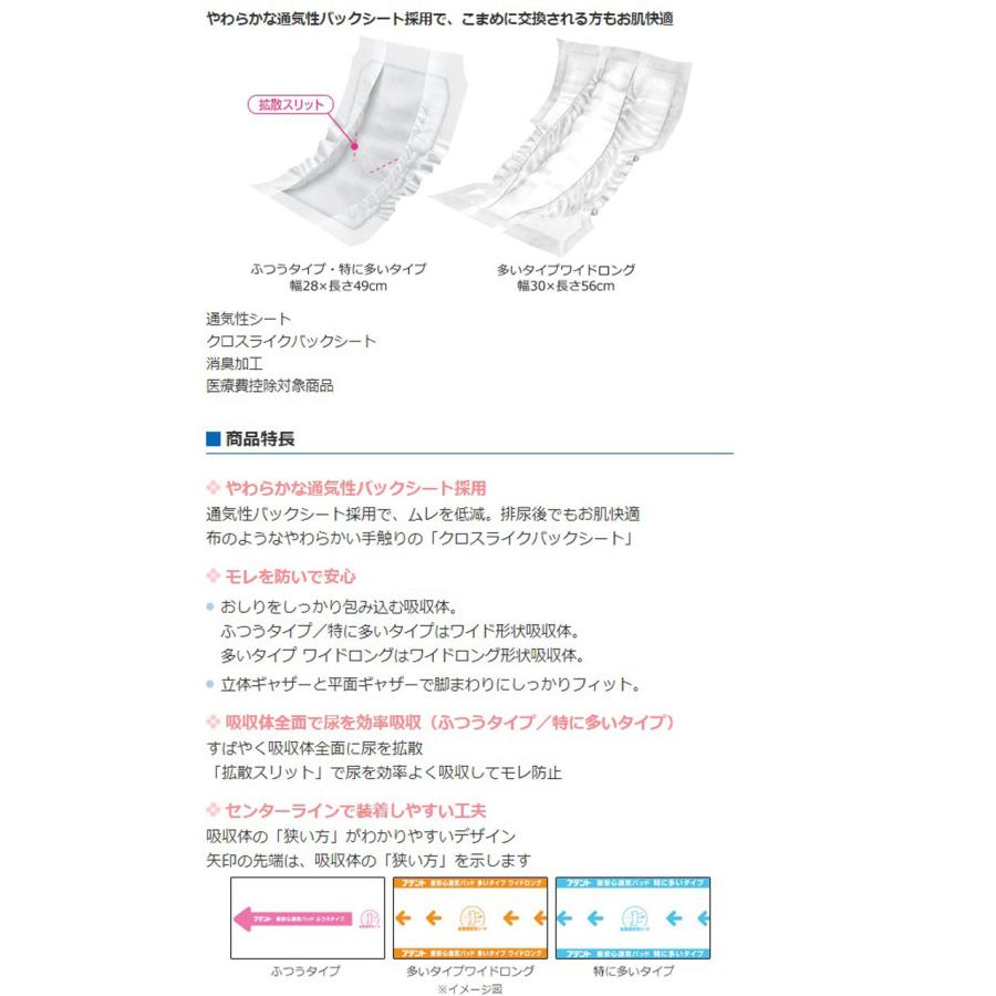 アテント 尿取りパッド 約4回吸収 昼安心通気パッド 特に多いタイプ 45