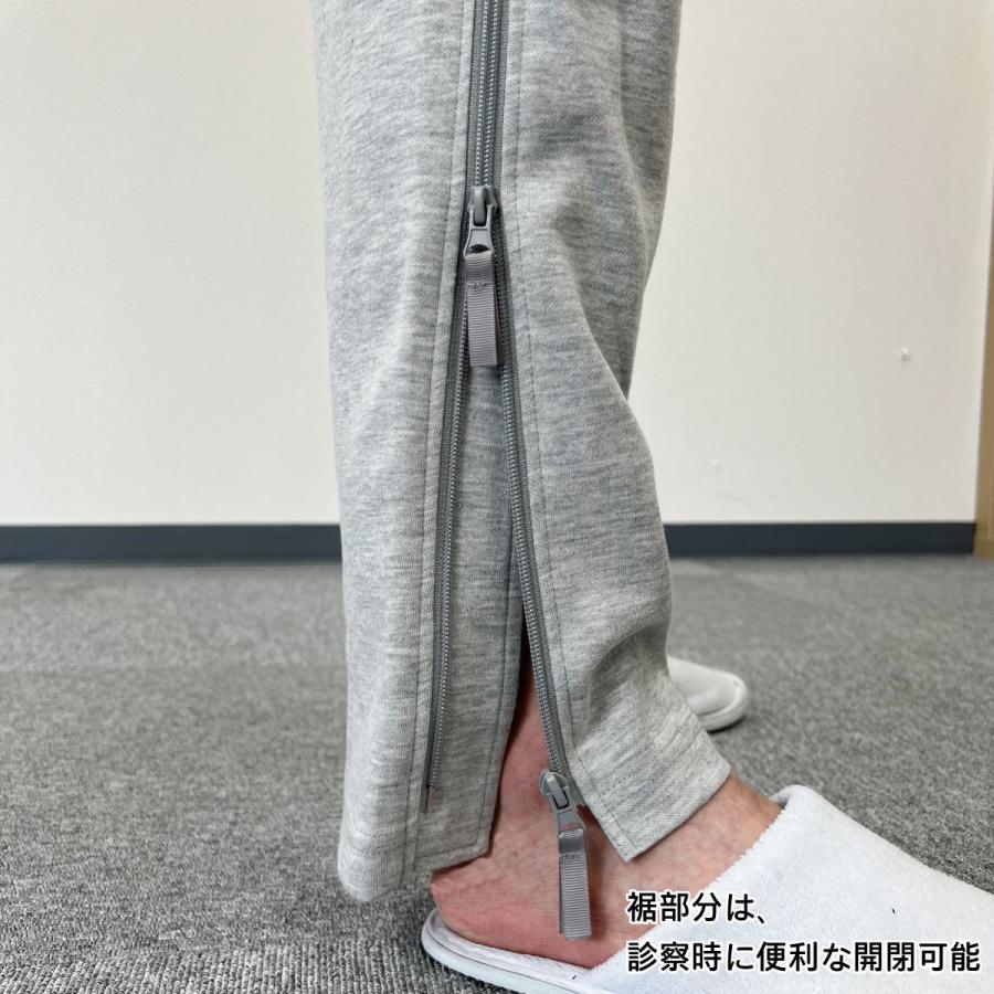 両脇全開パンツ フルオープンズボン ファスナー 全開 パンツ スウェットパンツ 両開き S M L LL 3L 綿混 上下ファスナー 介護ズボン ウエスト総ゴム 紳士 メンズ｜hashbaby｜10